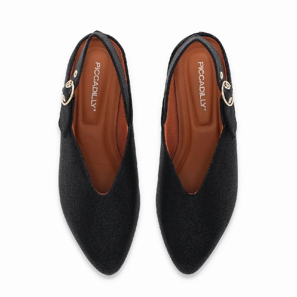 Sapato Piccadilly Slingback Salto Baixo Preto 4