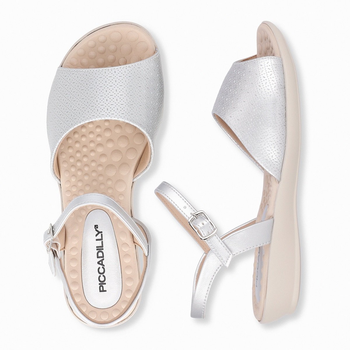 Sandalia Piccadilly Camila Rasteira Prata 4