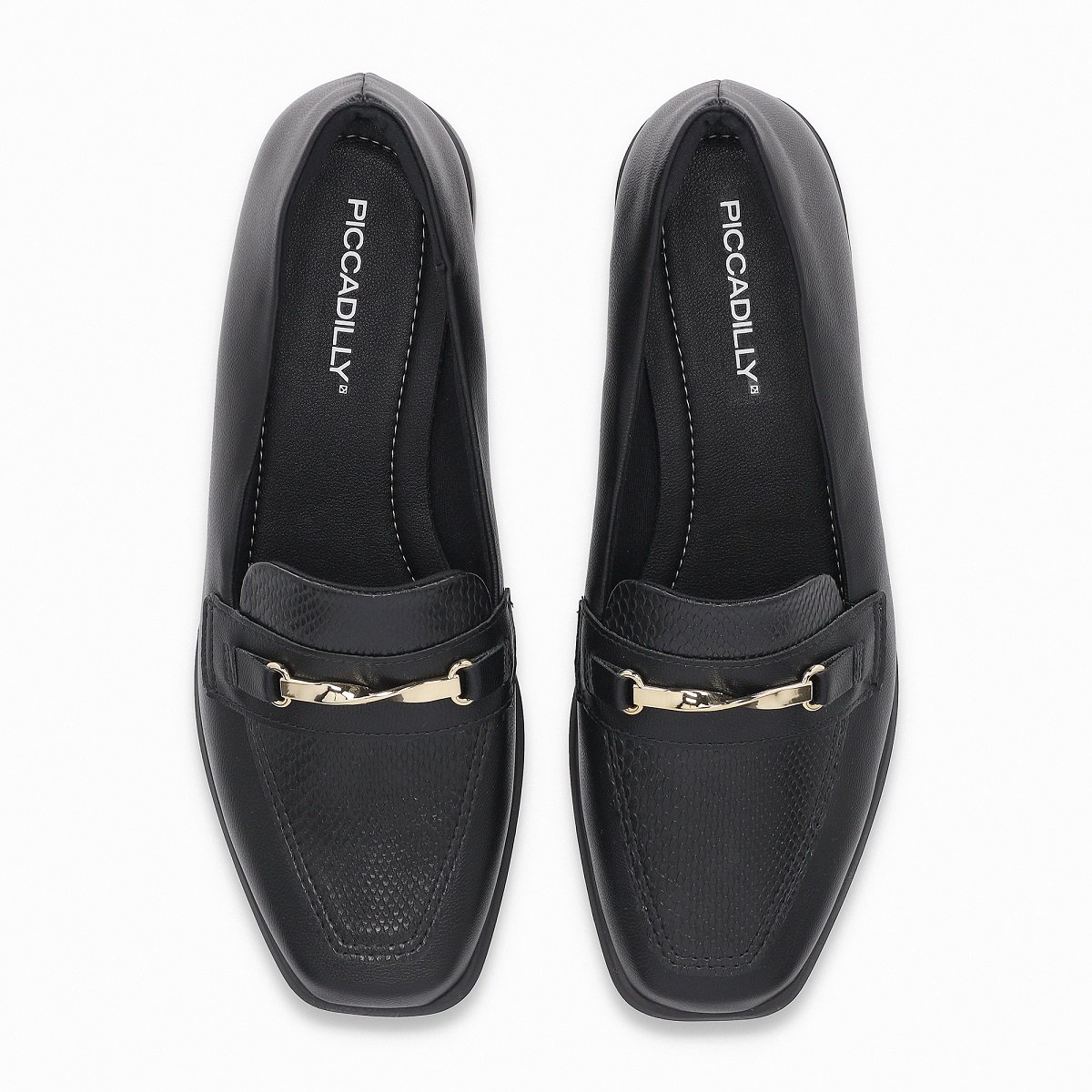 Mocassim Piccadilly Loafer Giovanna Salto Baixo Preto 4