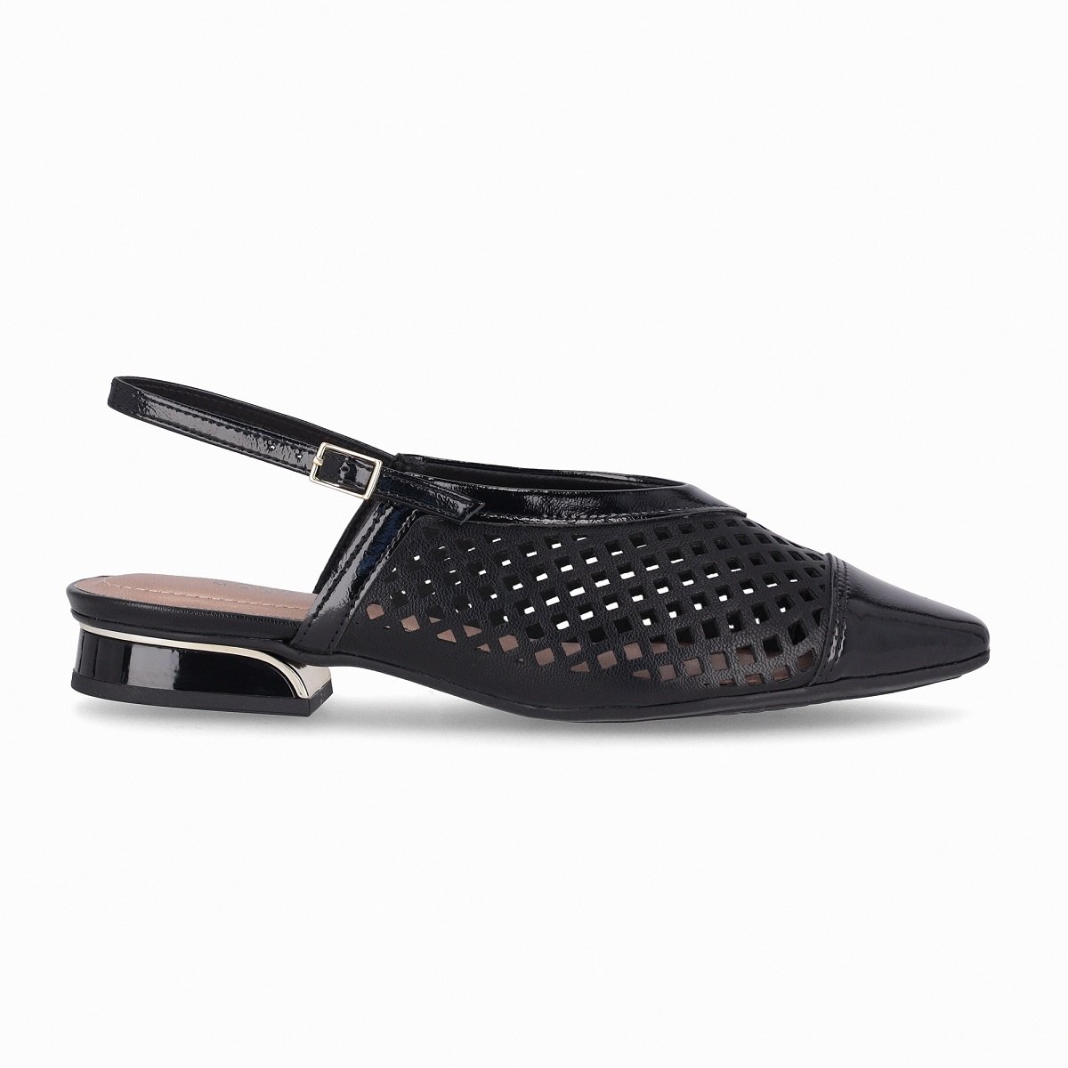 Sapato Piccadilly Slingback Silvia Salto Baixo