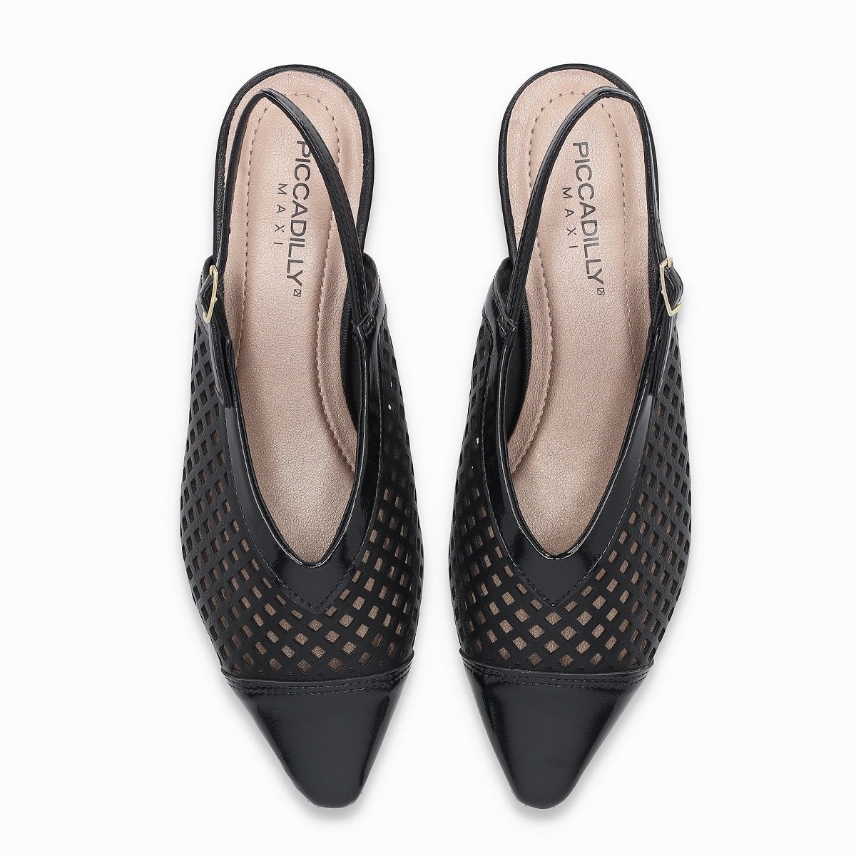 Sapato Piccadilly Slingback Silvia Salto Baixo Preto 3