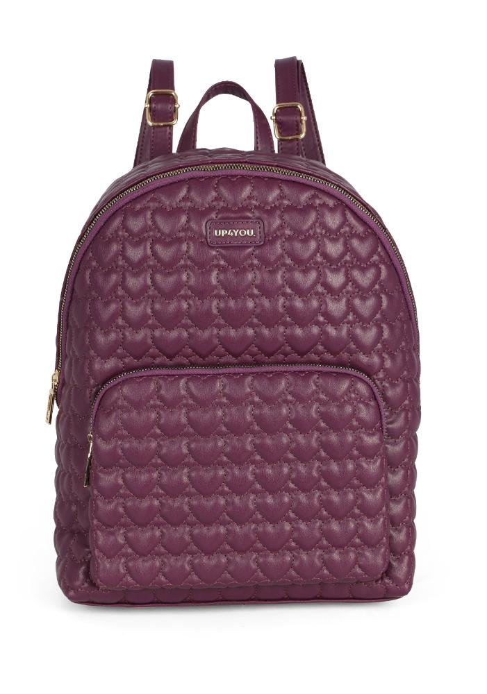 Mochila de Costas Pequena Casual Matelassê Coração Up4you