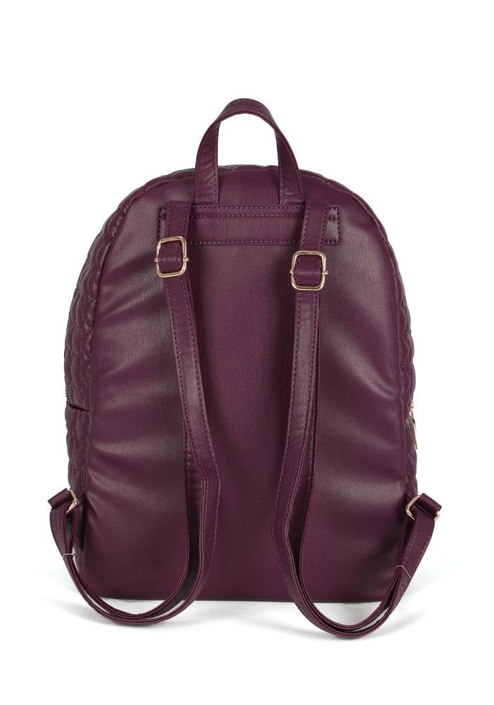 Mochila de Costas Pequena Casual Matelassê Coração Up4you Roxo 7