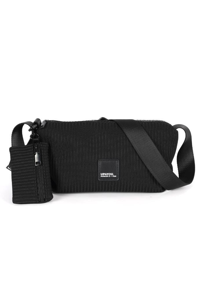 Bolsa Baguete Pequena Tranversal Malha Inverno Up4you Preto 4