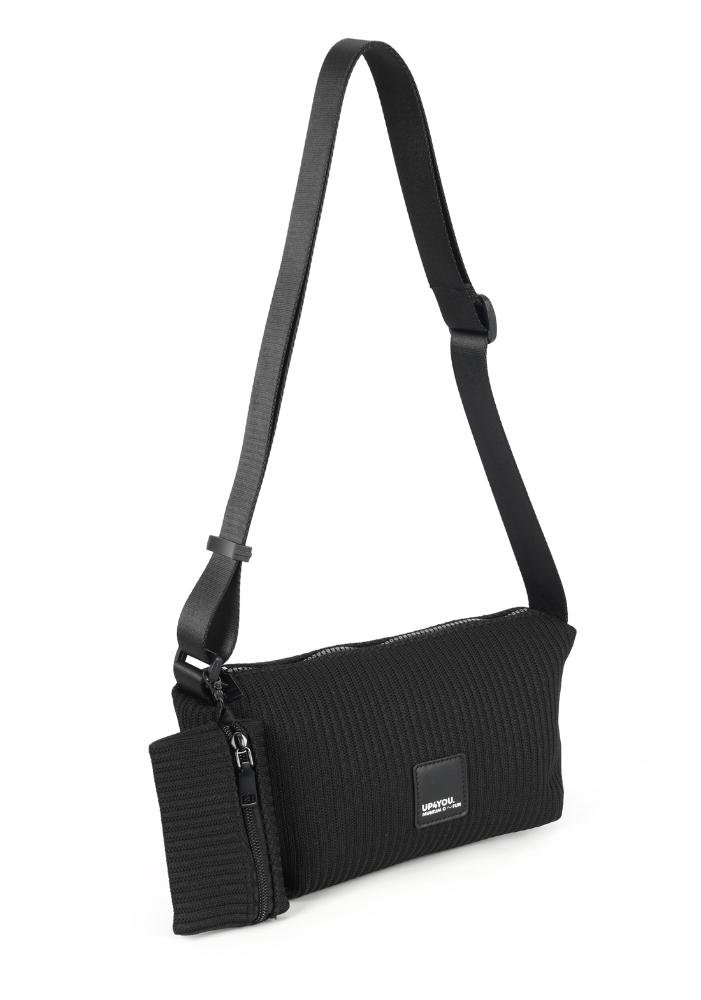 Bolsa Baguete Pequena Tranversal Malha Inverno Up4you Preto 5