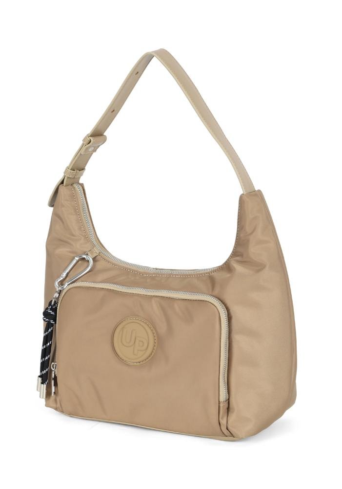 Bolsa Croissant Pequena Náilon Up4you Bege 2