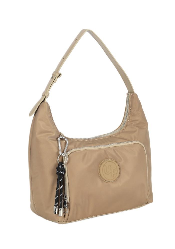 Bolsa Croissant Pequena Náilon Up4you Bege 4