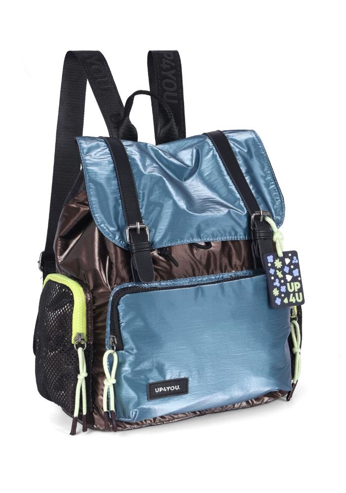 Mochila de Costas Pequena Náilon Metalico Esportiva Up4you Azul 2