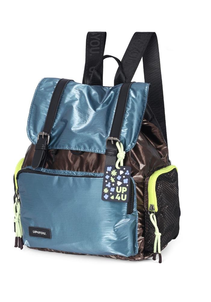 Mochila de Costas Pequena Náilon Metalico Esportiva Up4you Azul 3