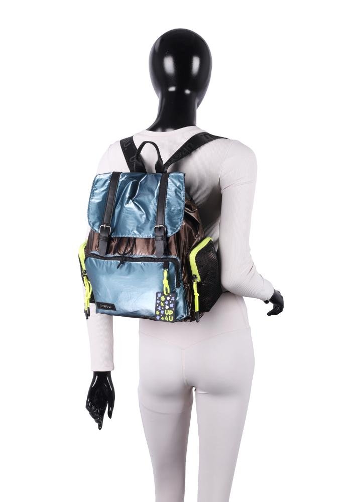 Mochila de Costas Pequena Náilon Metalico Esportiva Up4you Azul 8