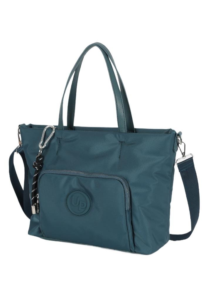 Bolsa Tote Média Transversal Náilon Dois Bolsos Up4you Pétroleo 2