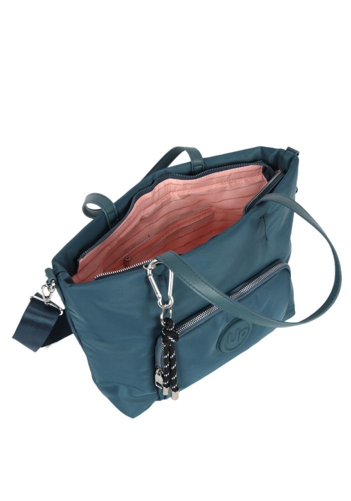 Bolsa Tote Média Transversal Náilon Dois Bolsos Up4you Pétroleo 3