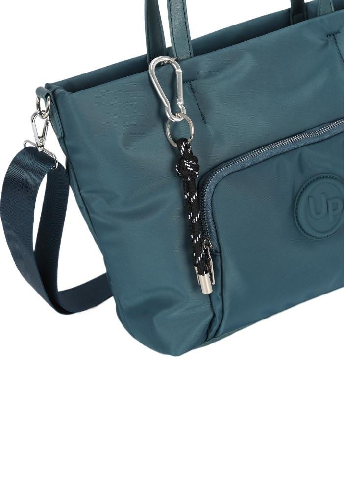 Bolsa Tote Média Transversal Náilon Dois Bolsos Up4you Pétroleo 7