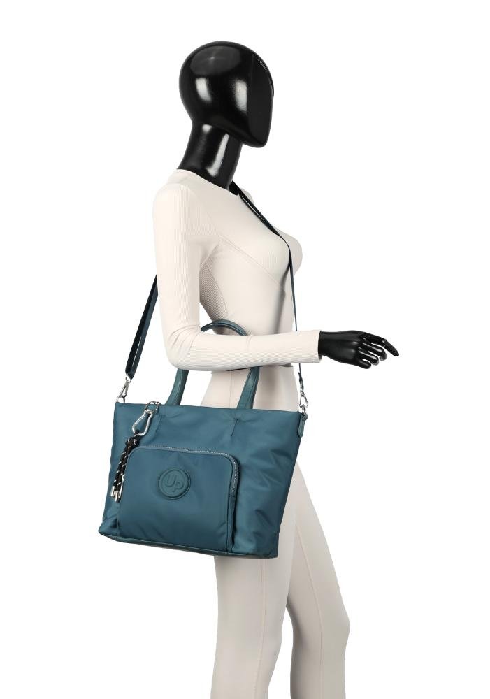 Bolsa Tote Média Transversal Náilon Dois Bolsos Up4you Pétroleo 8