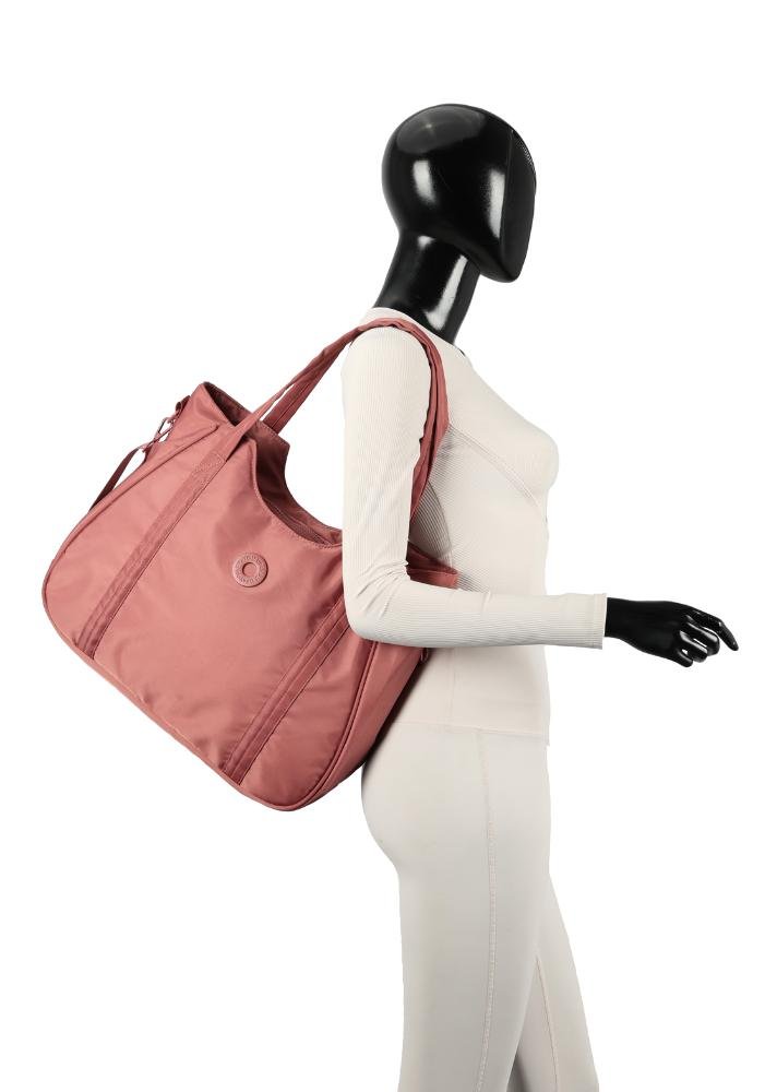 Bolsa Tote Média Transversal Náilon Up4you Rosa 3