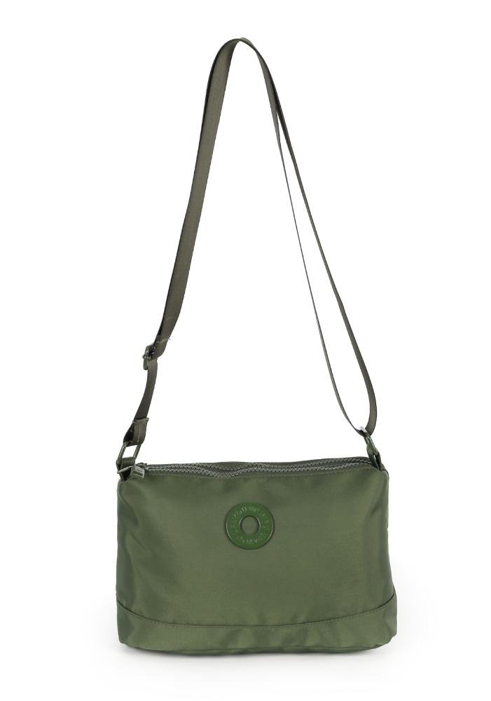 Bolsa Canoa Pequena Transversal Náilon Três Bolsos Up4you Verde 2
