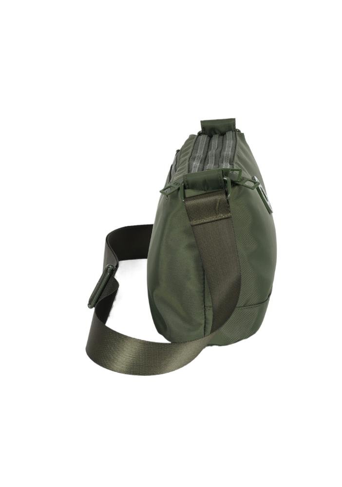 Bolsa Canoa Pequena Transversal Náilon Três Bolsos Up4you Verde 4