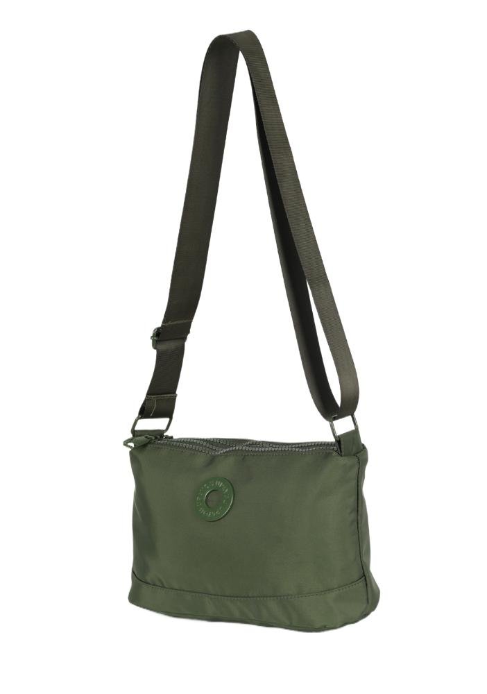 Bolsa Canoa Pequena Transversal Náilon Três Bolsos Up4you Verde 7