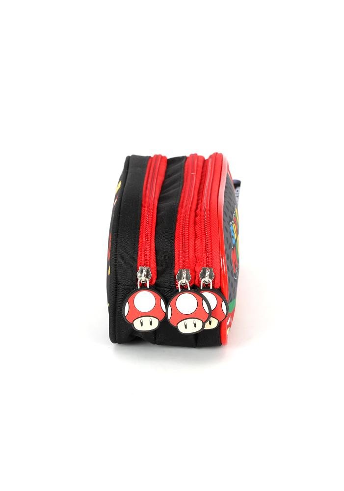 Estojo Triplo Infantil Pequeno Super Mário Vermelho 3