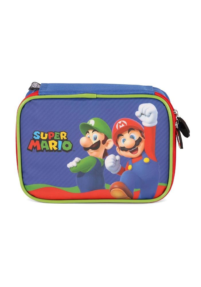 Estojo Box Infantil Pequeno 100 pens Super Mário Azul 3
