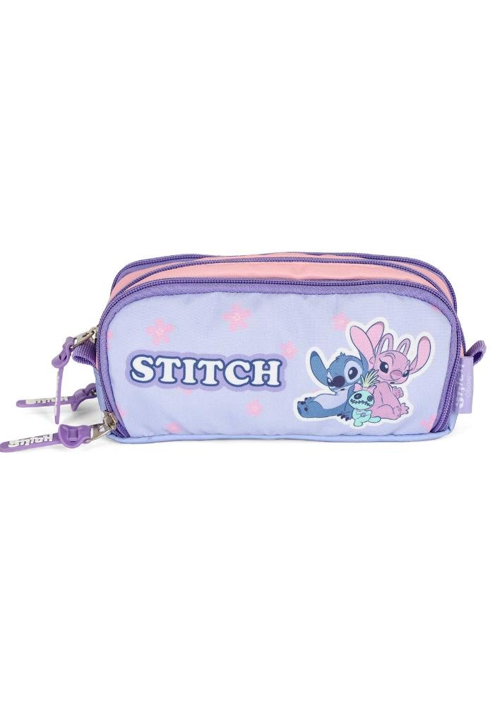 Estojo Triplo Infantil Médio Stitch Disney
