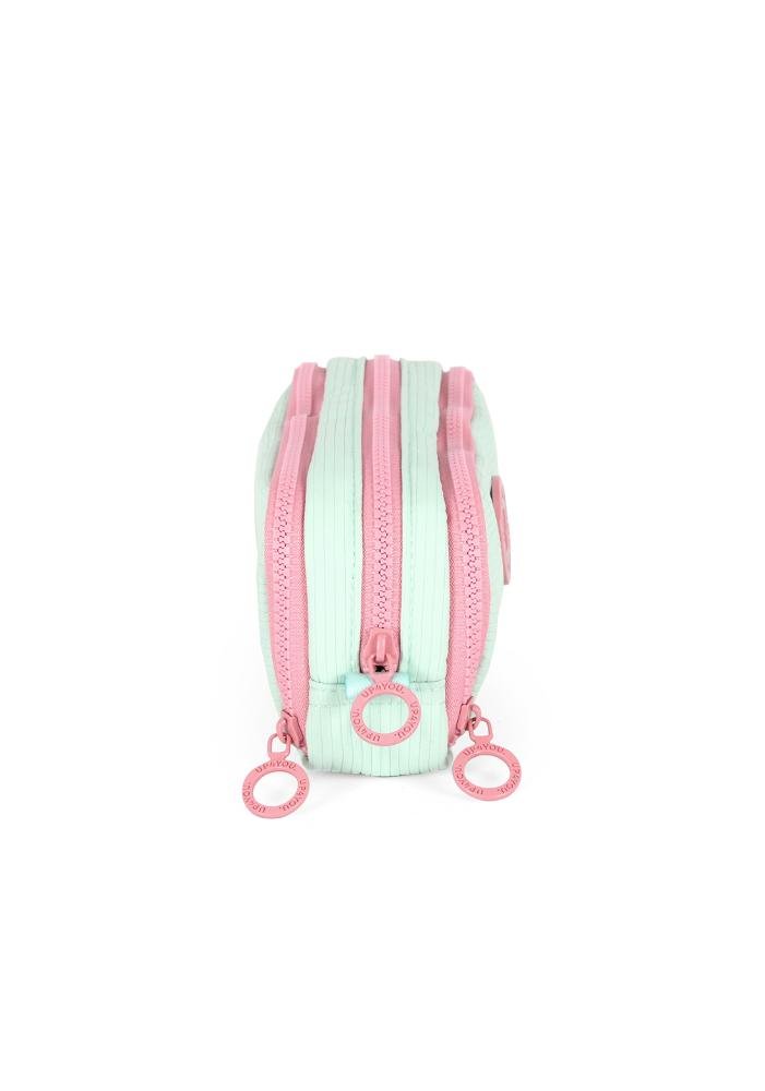 Estojo Triplo Juvenil Médio Luara Up4you Verde/Rosa 3