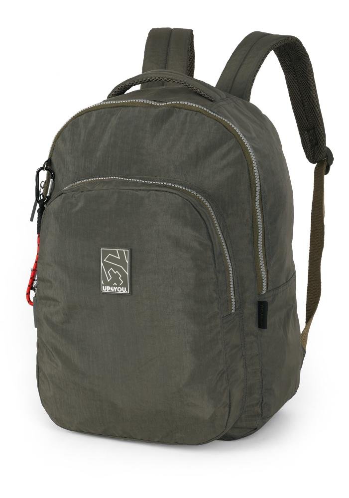 Mochila de Costas Média Juvenil Crinkle 4Y Básica Up4you Cinza 2