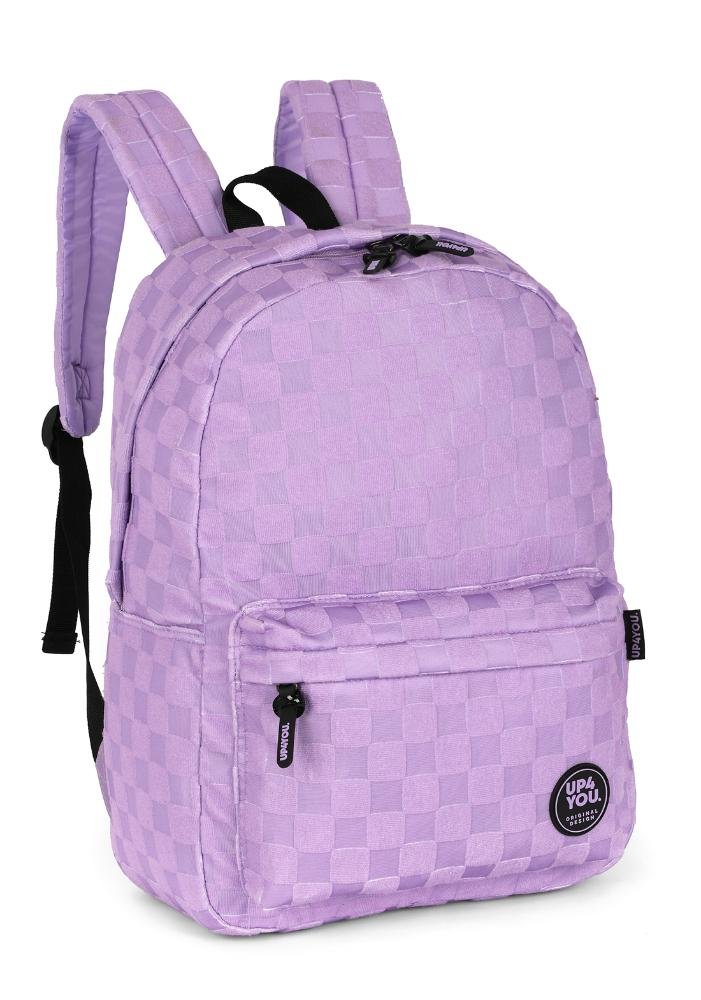 Mochila de Costas Média Juvenil Chenille Arredondada Up4you Roxo 2