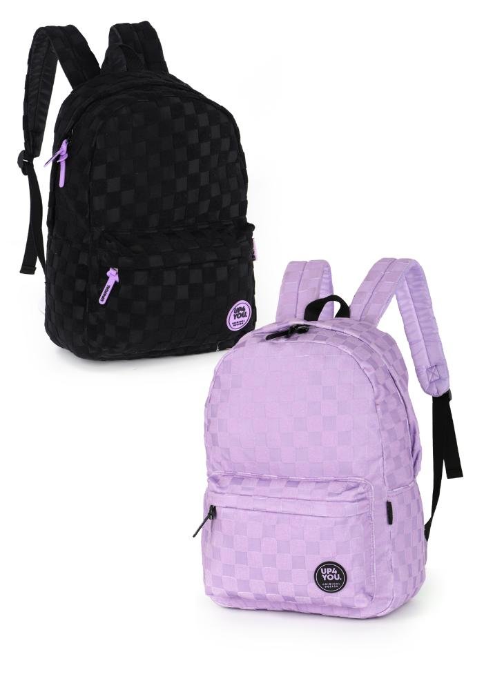 Mochila de Costas Média Juvenil Chenille Arredondada Up4you Roxo 7