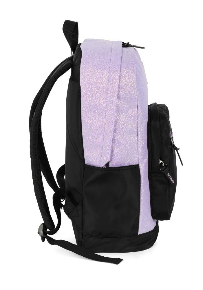 Mochila de Costas Média Juvenil Básica Glitter Up4you Preto/Lilás 3