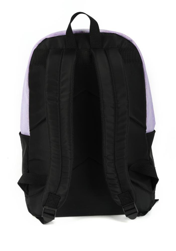 Mochila de Costas Média Juvenil Básica Glitter Up4you Preto/Lilás 6