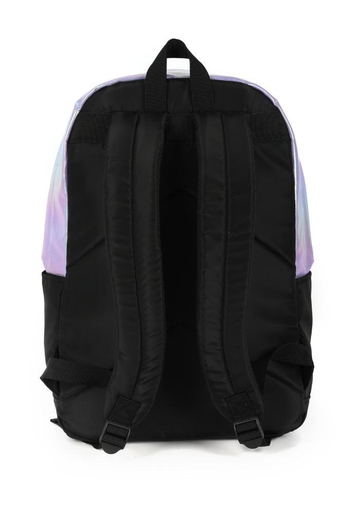 Mochila de Costas Média Juvenil Básica Glitter Up4you Preto/Lilás 7