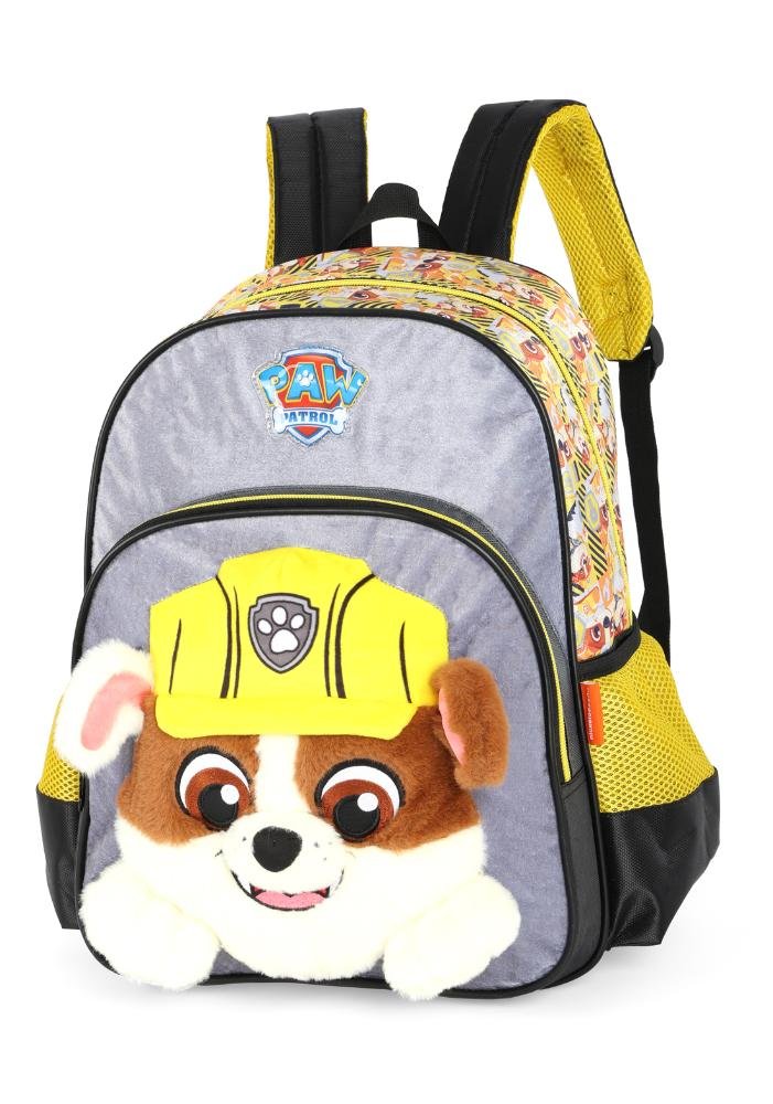 Mochila de Costas Média Infantil Pelucia Patrulha Canina Amarelo 2