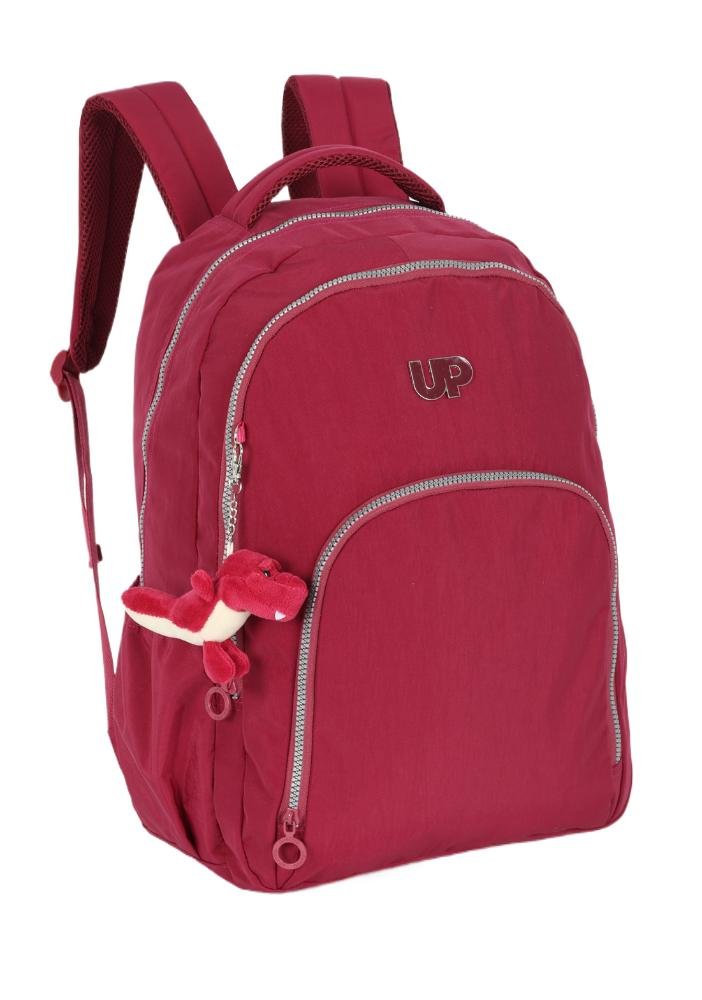 Mochila de Costas Média Juvenil Crinkle Clássica Dino Notebook Up4you Vinho 2