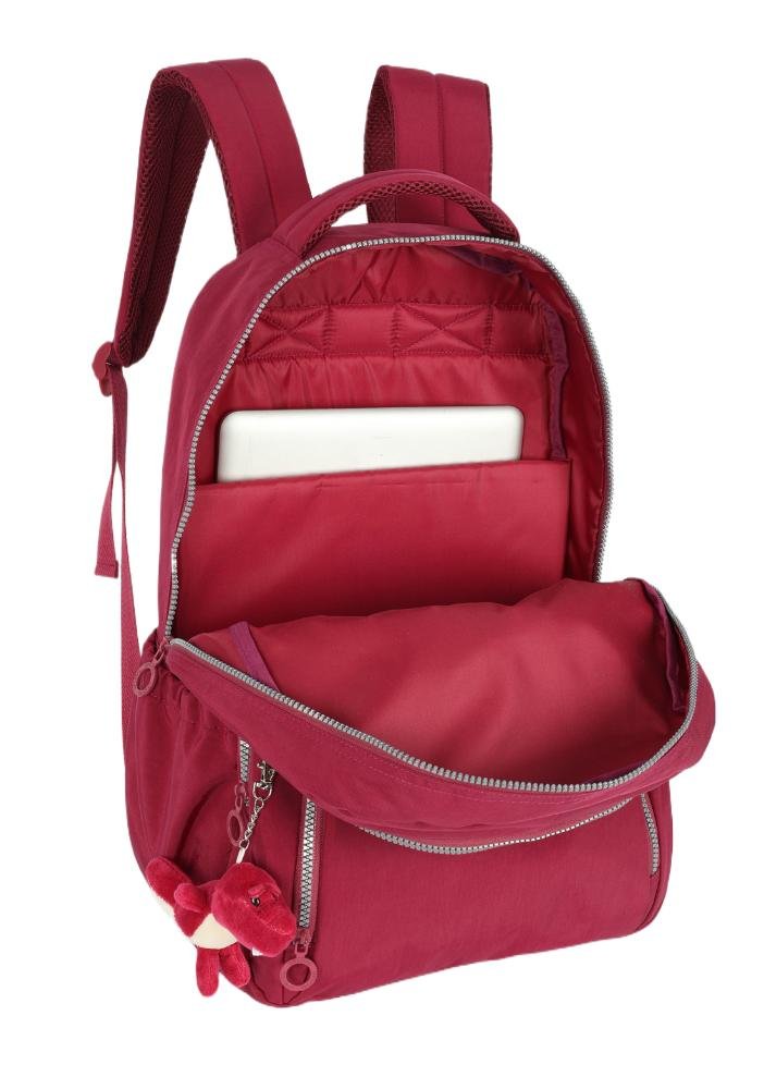 Mochila de Costas Média Juvenil Crinkle Clássica Dino Notebook Up4you Vinho 9