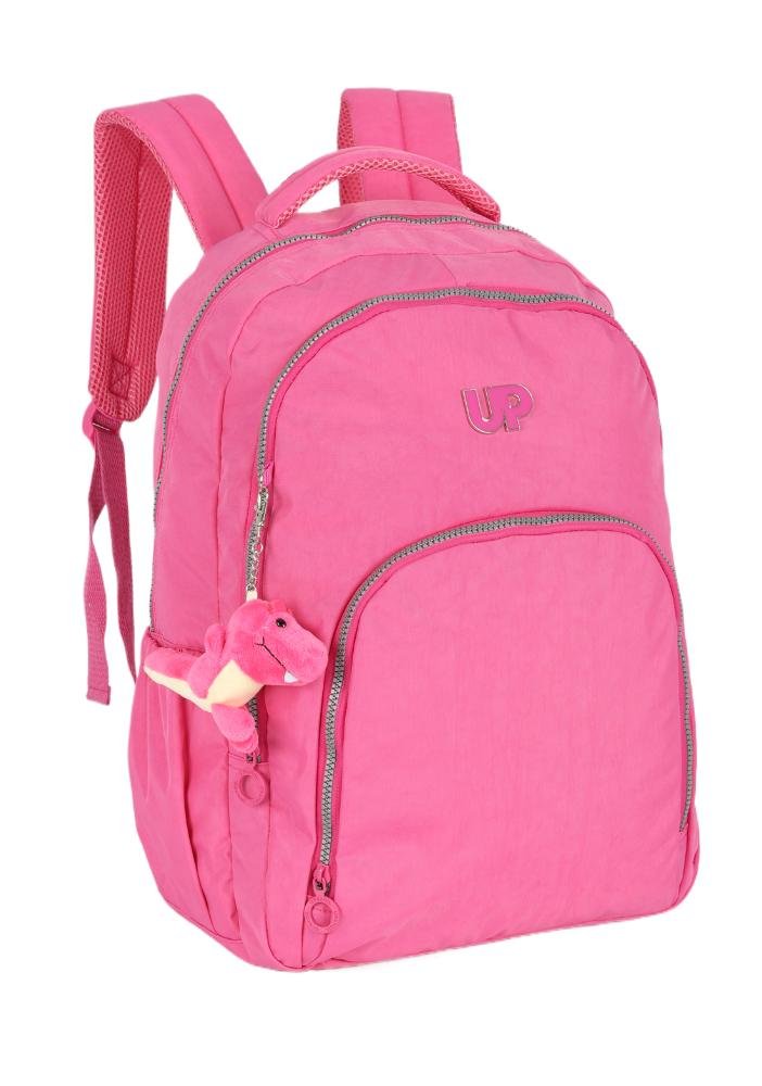 Mochila de Costas Média Juvenil Crinkle Clássica Dino Notebook Up4you Rosa 2
