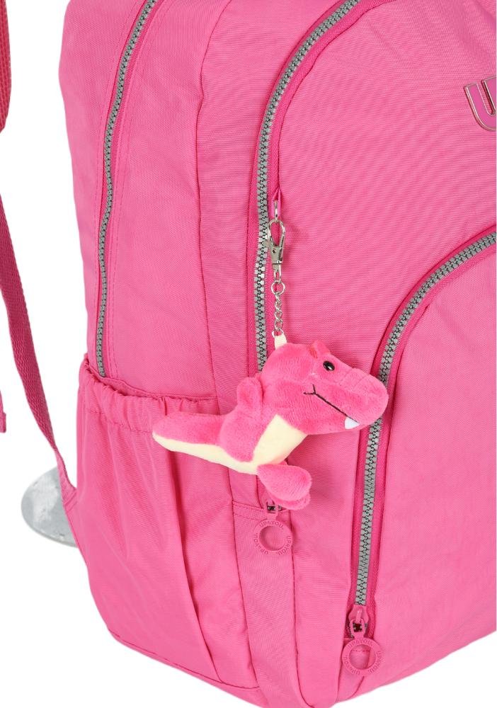 Mochila de Costas Média Juvenil Crinkle Clássica Dino Notebook Up4you Rosa 4