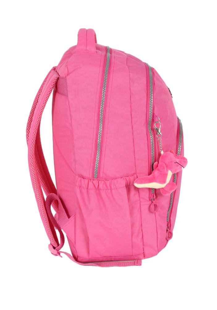 Mochila de Costas Média Juvenil Crinkle Clássica Dino Notebook Up4you Rosa 5