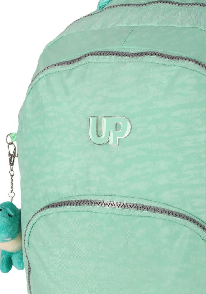 Mochila de Costas Média Juvenil Crinkle Clássica Dino Notebook Up4you Verde 3