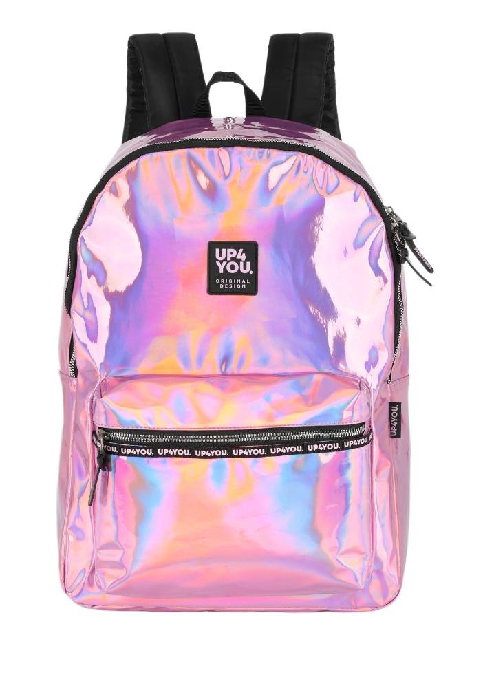 Mochila de Costas Média Juvenil Básica Holográfrico Up4you