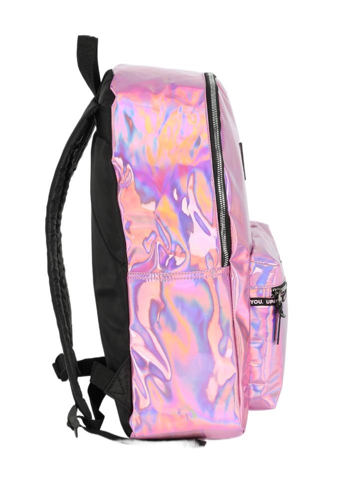 Mochila de Costas Média Juvenil Básica Holográfrico Up4you Pink 4