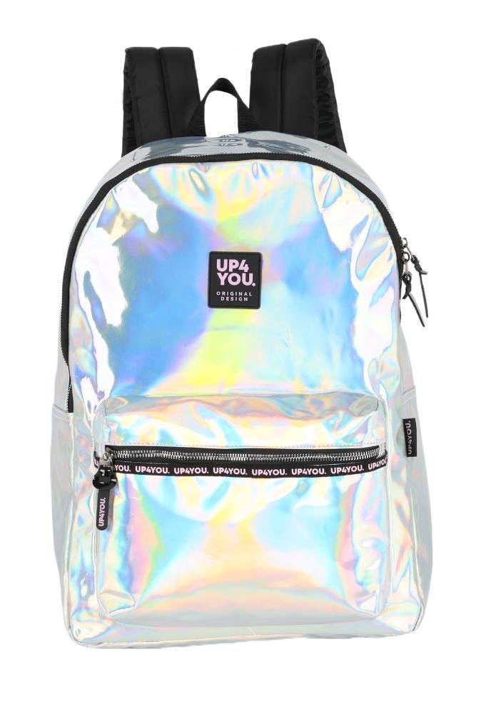 Mochila de Costas Média Juvenil Básica Holográfrico Up4you