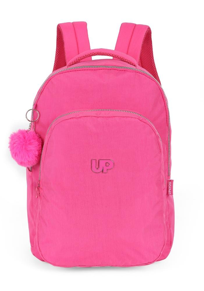 Mochila de Costas Média Juvenil Crinkle Pompom Básica Up4you