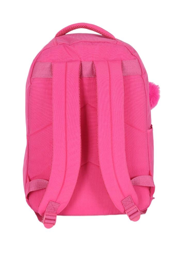 Mochila de Costas Média Juvenil Crinkle Pompom Básica Up4you Rosa 5