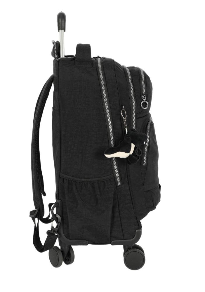 Mochila de Rodinhas 360 Grande Juvenil Dino Crinkle de Costas Notebook Up4you Preto 3