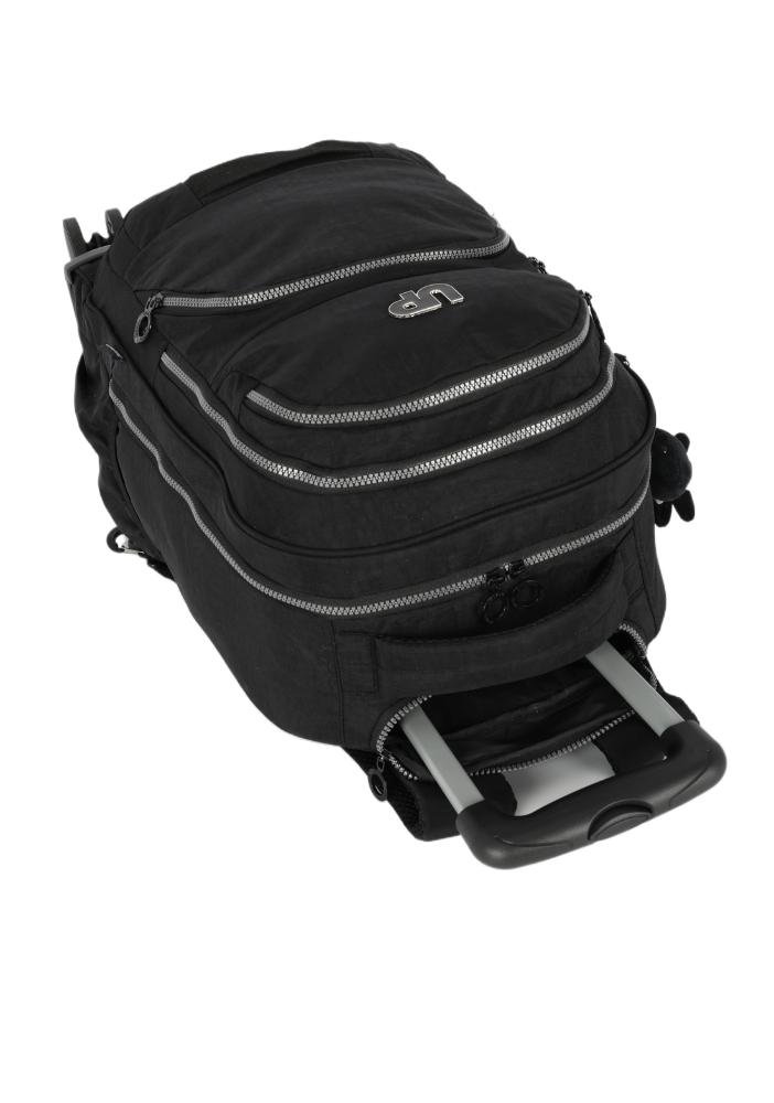 Mochila de Rodinhas 360 Grande Juvenil Dino Crinkle de Costas Notebook Up4you Preto 5