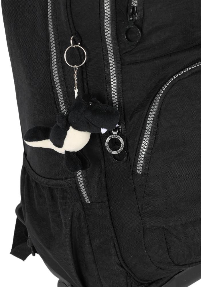 Mochila de Rodinhas 360 Grande Juvenil Dino Crinkle de Costas Notebook Up4you Preto 6