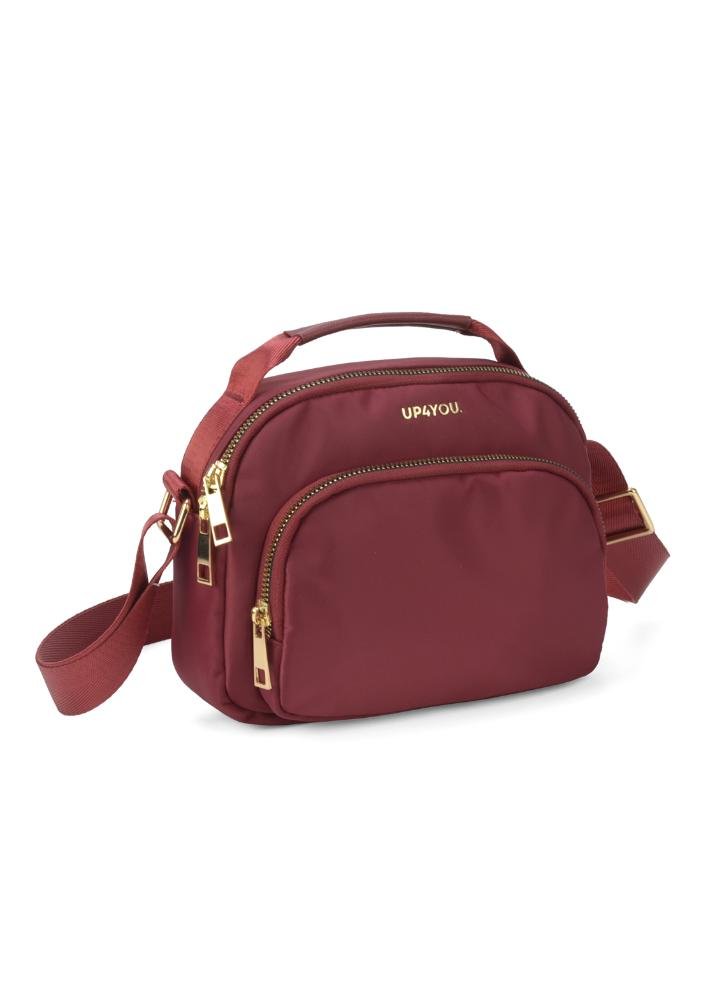 Bolsa Pasta Pequena Transversal Náilon Executiva Up4you Vinho 3