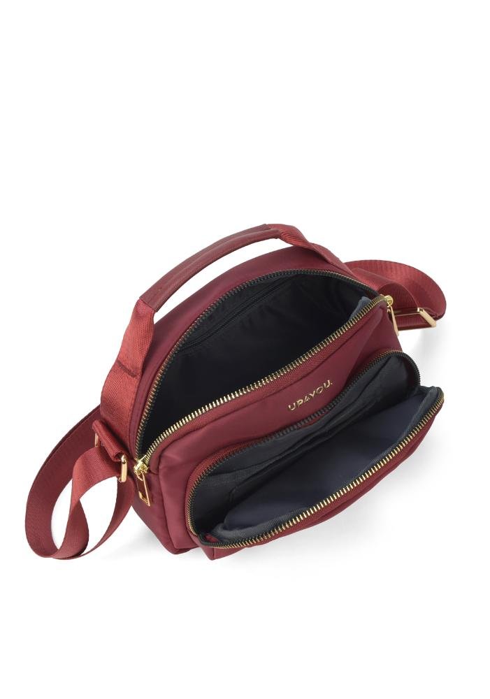 Bolsa Pasta Pequena Transversal Náilon Executiva Up4you Vinho 7