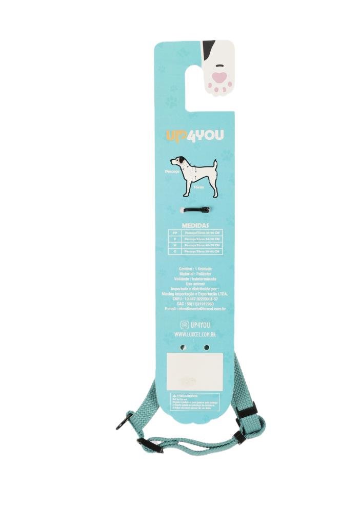 Peitoral Pet Médio Ajustável em Poliéster Solids Up4you Verde 6